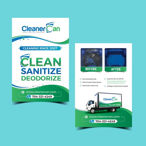 Design a Promotional Flyer for Our Trash Can Cleaning Business Design by idea@Dotcom