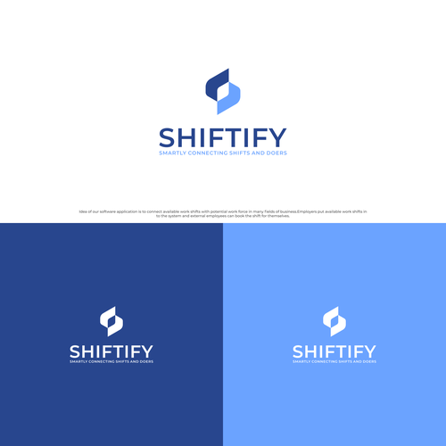 Minimalist and modern logo design for modern work shift management application Design by æhb