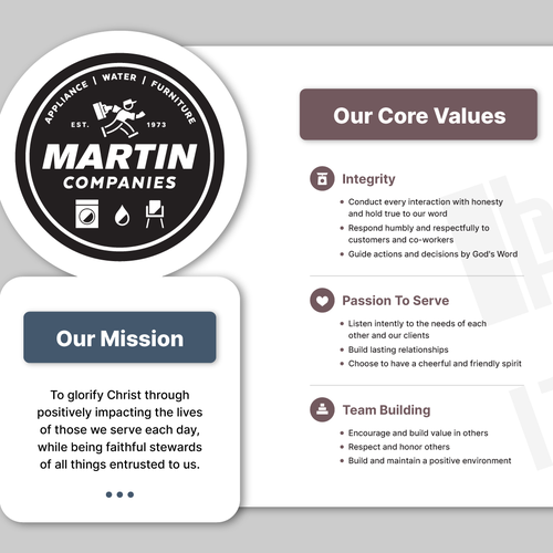 Mission Statement & Core Values Infographic Design by Crabatose