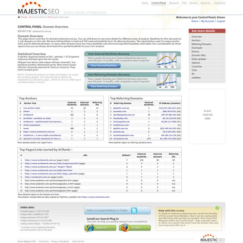 New Web Design for MajesticSEO Design by art@work