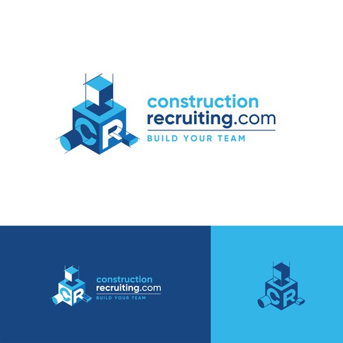 constructionrecruiting.com logo to appeal to construction companies who need to find great talent Design by Lyna™