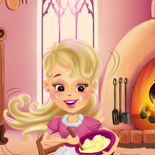 "Princess Soup" children's book cover design Diseño de Dinnah