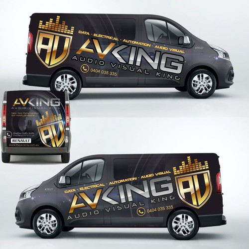 Audio visual / Electrical company - Van needs some COLOUR! Design by EvoDesign