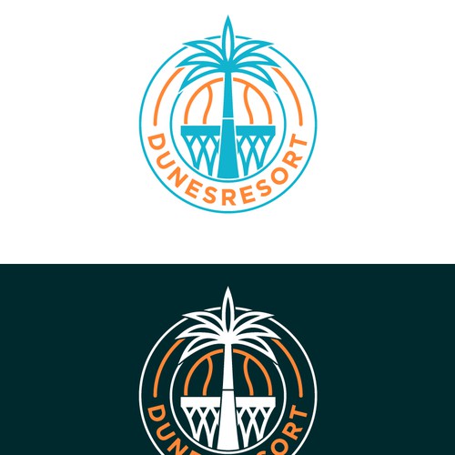 DUNESRESORT Basketball court logo. Diseño de amstara Std