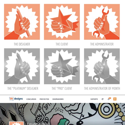 New 99designs default user avatar - creative + gender neutral. Design by Gema