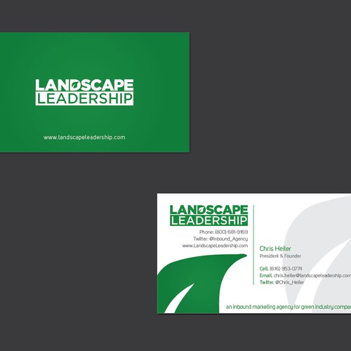 New BUSINESS CARD needed for Landscape Leadership--an inbound marketing agency Ontwerp door Dezero