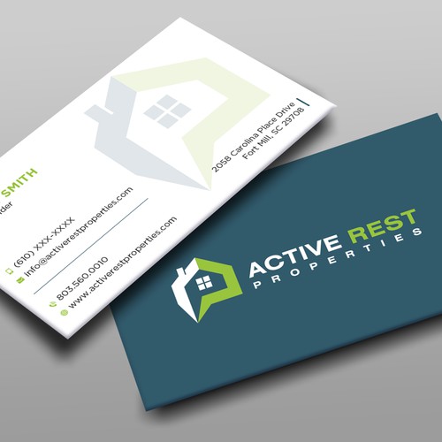 Modern Business Cards for Active Rest Properties Design by Brandmaker artist