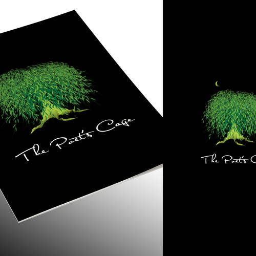 Create a stylized willow tree logo for our spiritual group. Diseño de zvezek