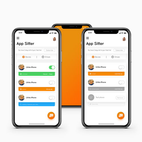 Playful and elegant app design for App Sitter screen time app Design von Swiss_Design_