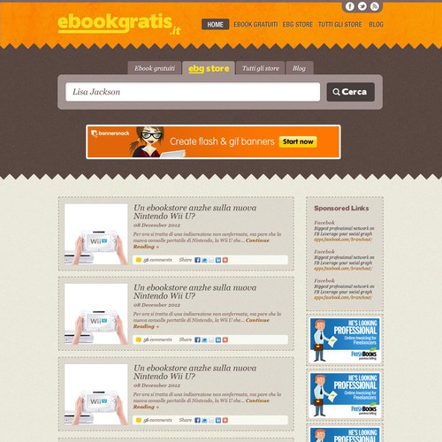 Design di New design with improved usability for EbookGratis.It di stylenotmy