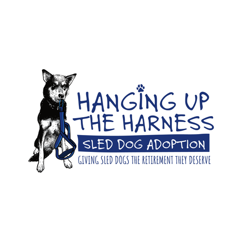 Designs | Sled Dog Rescue- Husky holding it's running harness | Logo ...