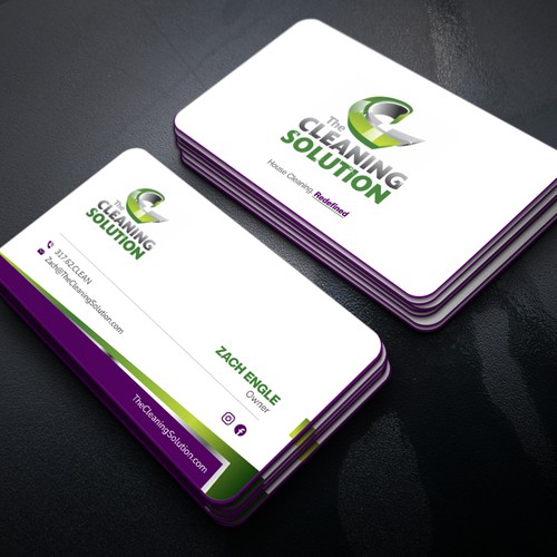 Attractive Business Card for Cleaning Company Design by Xclusive16