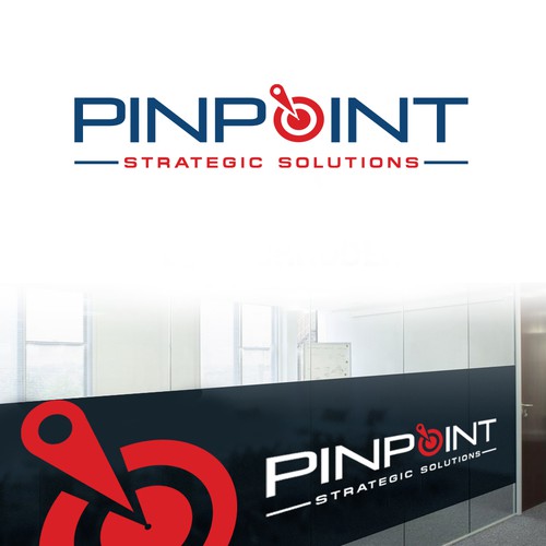 technical business consulting logo showing expertise for PINPOINTing the right problem to solve. Design by Achu Designs