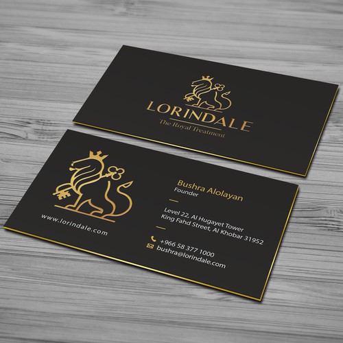 Create a luxury business card for concierge services