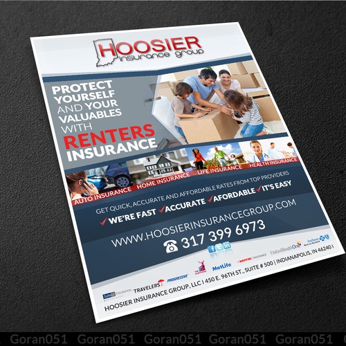 Renters Insurance Flyer - Welcome packet handouts | Postcard, flyer or ...