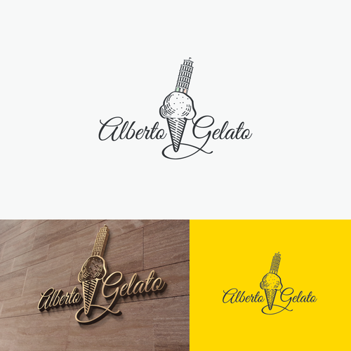 We need a creative interesting logo for gelato bar "Alberto Gelato Bar" Design by LOGStudio