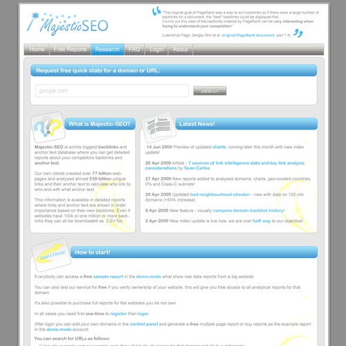 New Web Design for MajesticSEO Réalisé par Bays