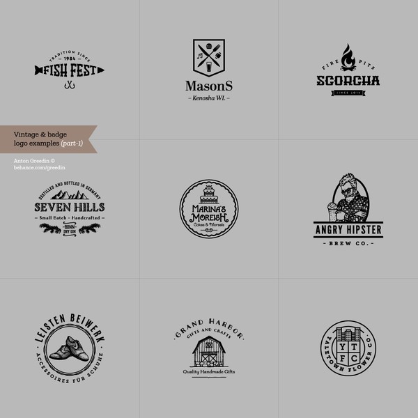 Vintage & badge logo examples