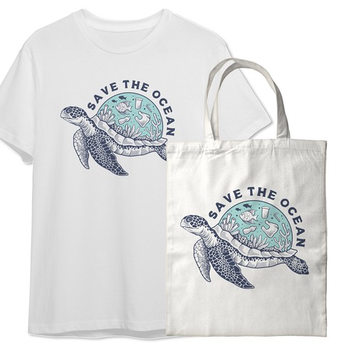 SAVE THE OCEAN OR SAVE THE OCEANS Design by Heartless