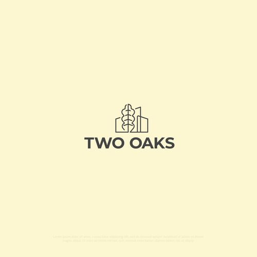 Construction, 3 business owners, use the work TWO oaks in our logo , very bold and intense  graphic Design by FlexArt