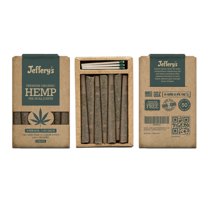 Hemp/CBD Preroll Joint Box Packaging Product packaging contest