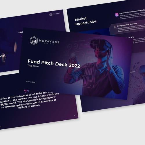 Pitch Deck Design For Metaverse Investment Fund Design by YuhuuSTD
