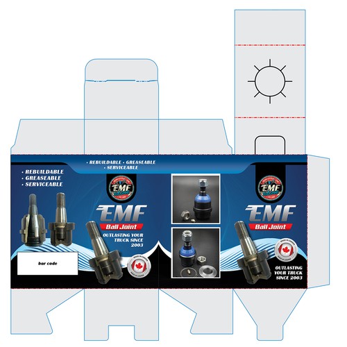 Artwork Design for Automotive Ball Joint Packaging Design by TheThreeMedia