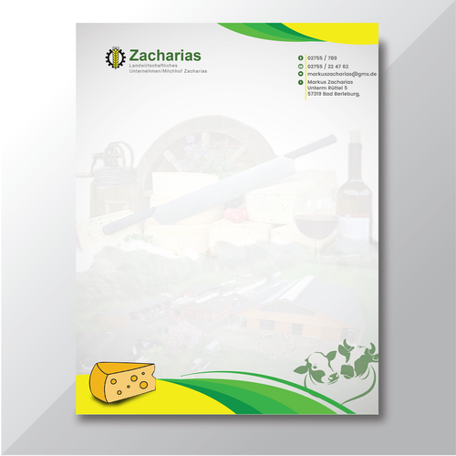 We need  letterhead design for our agricultural farm with production and sale of regional products Design by Raaza Aftab