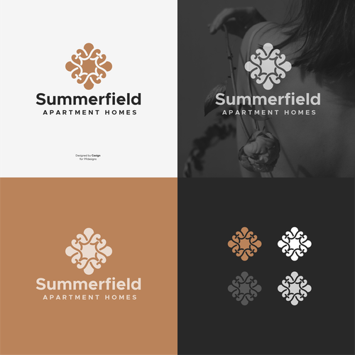 Modern RE branding for apartment community. Design by casign