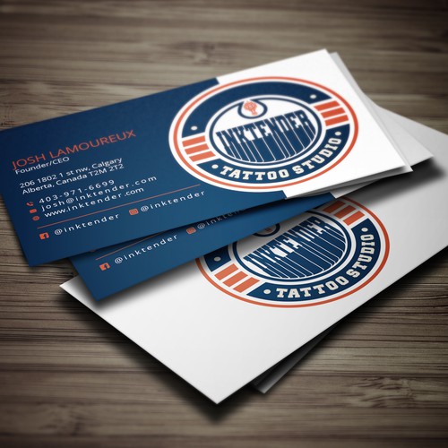 I need a strong business card design for my custom tattoo studio Inktender-ontwerp door VIVID_Design.