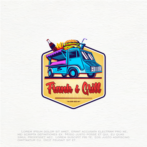 Cool logo for American food trailer Design by sasa spasojevic