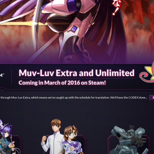 Create a Homepage Design for Japanese Visual Novel Muv-Luv! Design by Floating Baron