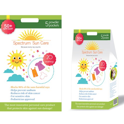 Create unique Sun Care packaging for children Design by AnaBash