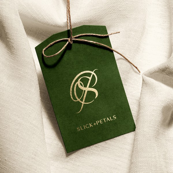 Elegant Monogram Logo Design for Slick + Petals