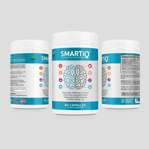 Brain Supplement Label Design Design réalisé par DesignSBS