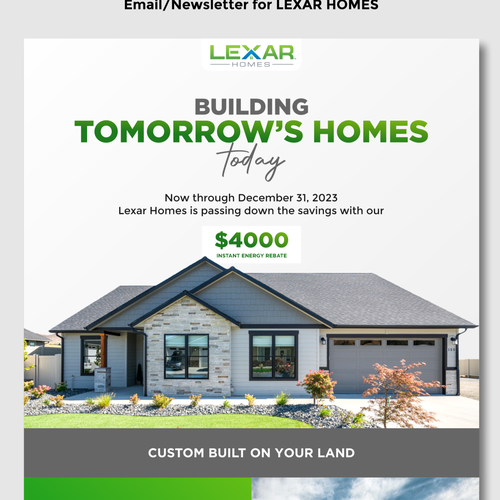 Custom Home builder marketing promotion Design by Dedek Wahyu