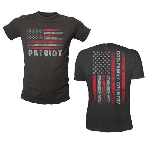 Develop a patriotic shirt that represents: The individual patriot, God, Family, Country Design von -Diamond Head-