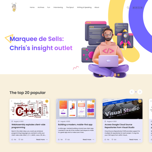 modern redesign for fun technical blog site Design by Xbeezi
