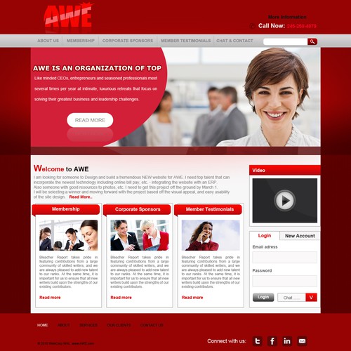Create the next Web Page Design for AWE (The Association of Women Entrepreneurs & Executives) デザイン by wal_143