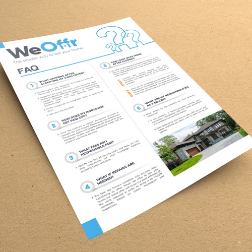 FAQ Flyer made For Real Estate Homebuyer Diseño de Y&B