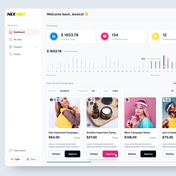 Design a Modern Gig-Worker App Connecting Creators and Brands for Marketing Campaigns