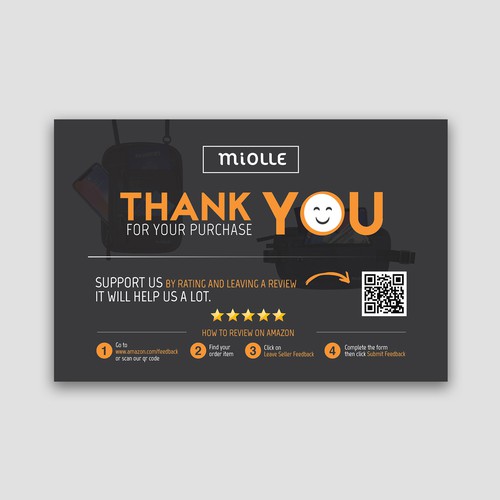 Thank You And Review Card Comes With A Product From Amazon Postcard Flyer Or Print Contest 99designs
