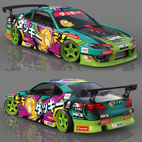 Livery for a competition drift car (Silvia S15) Design by adelea