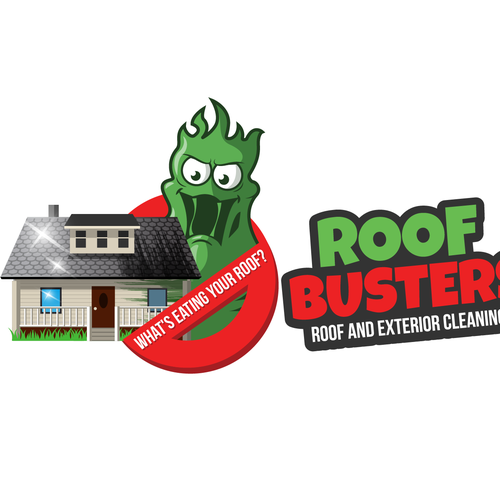Roof Busters - Roof and Exterior Cleaning logo with a Ghost Busters Theme Design by Trader In Spices