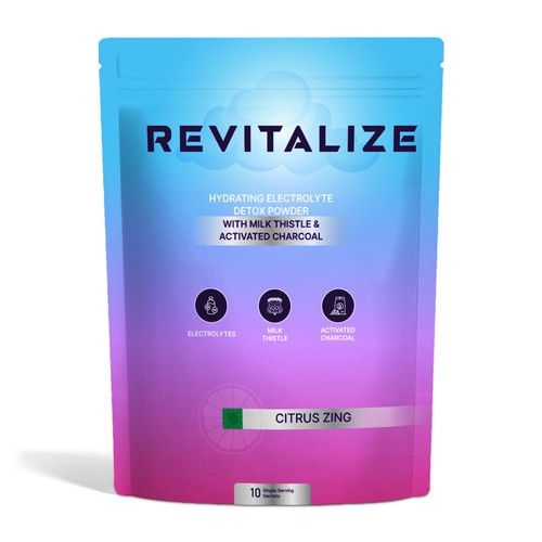 Design Minimalistic, Modern Packaging for Hydrating Electrolyte Detox Powder - Revitalize Design by - COLI -