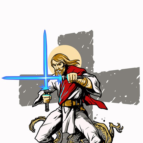 Jedi Jesus t-shirt Design by marmoset