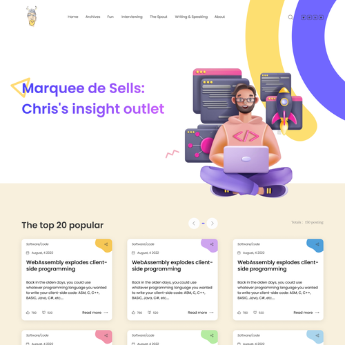 modern redesign for fun technical blog site Design by Xbeezi