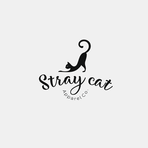 Logo for Stray Cat Apparel Co. - Clothing brand that donates 100% to saving cats! Design by happysummer