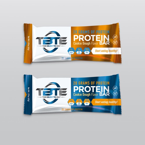 Design a unique protein bar wrapper for Too Busy To Eat-ontwerp door onkuliits