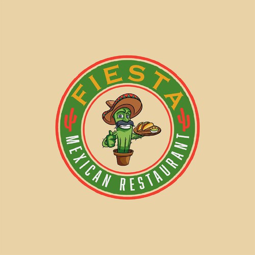 An authentic Mexican logo. Fiesta meaning festive style-ontwerp door gntkart